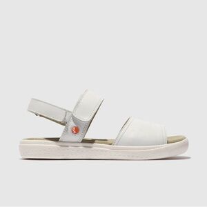 White Leather Slingback Sandals